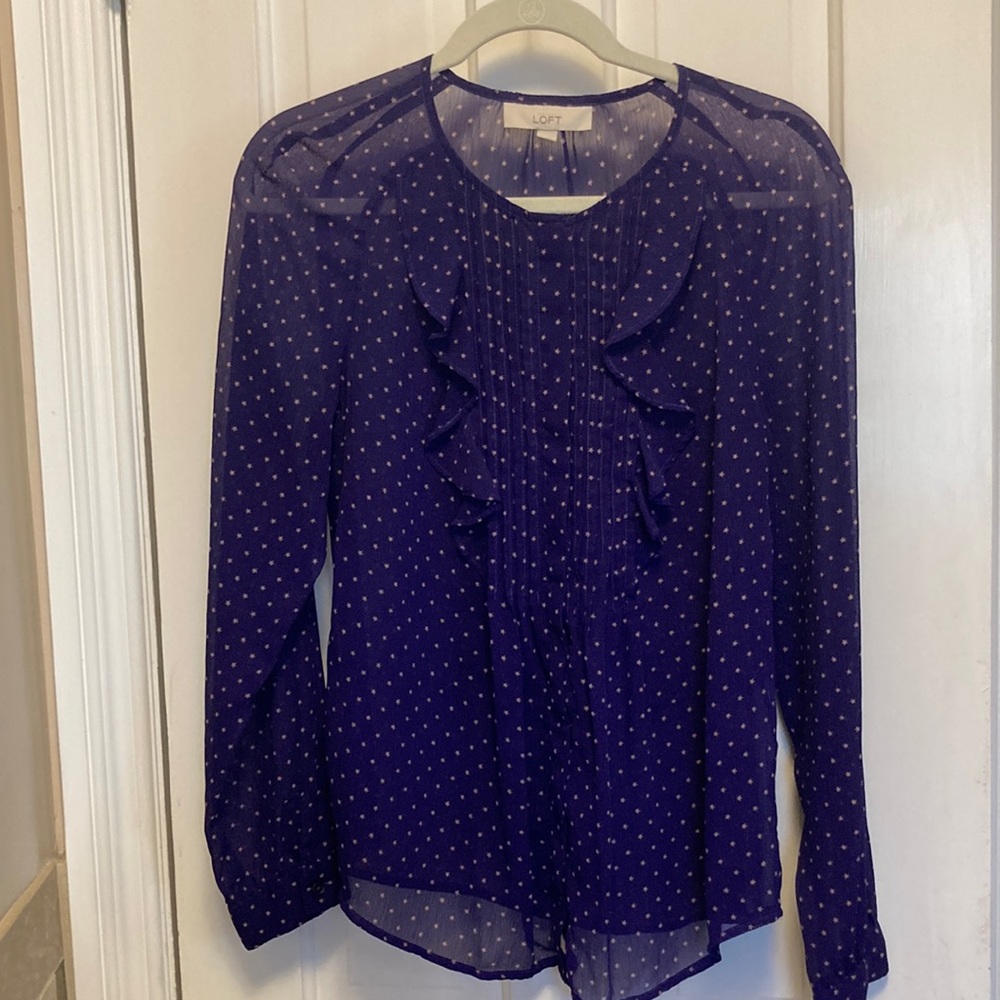 Loft blouse with stars; size L